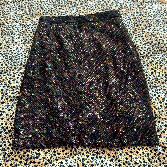 💙Morgan & Co. Navy blue sequence mini skirt. Size Small - Picture 4 of 7